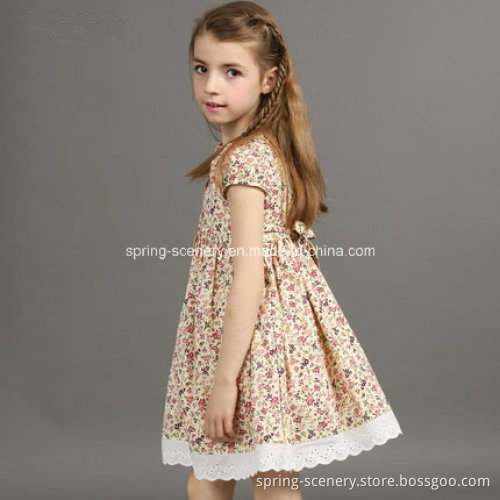 Girls Summer 2015 New Girls Dress Cotton Short-Sleeved Floral Dress Princess Dress Children Dress
